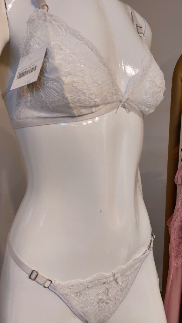 Producto - Conjunto triángulo de encaje blanco - 3