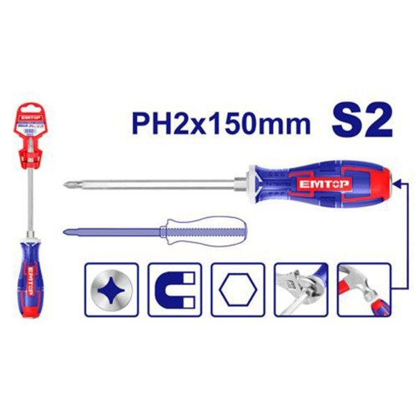 Producto - DESTORNILLADOR PHILLIPS DE GOLPE PH2X150 EMTOP EGTSPH2150