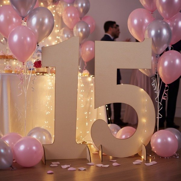 Producto - Número 15 80cm Decoración Fibrofacil