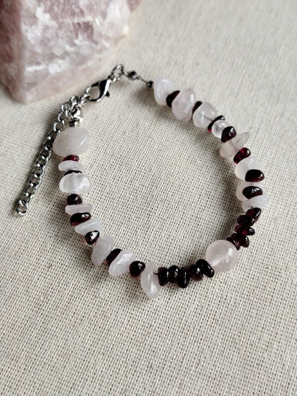 Producto - PULSERA GRANATE Y CUARZO ROSA - Amor vital - 1
