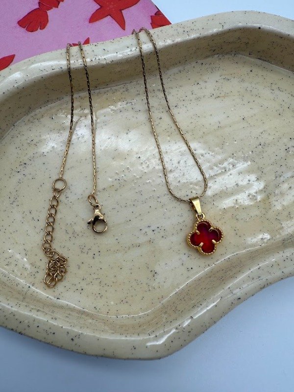 Producto - Cadenita flor VC roja - 35 a 40 cm