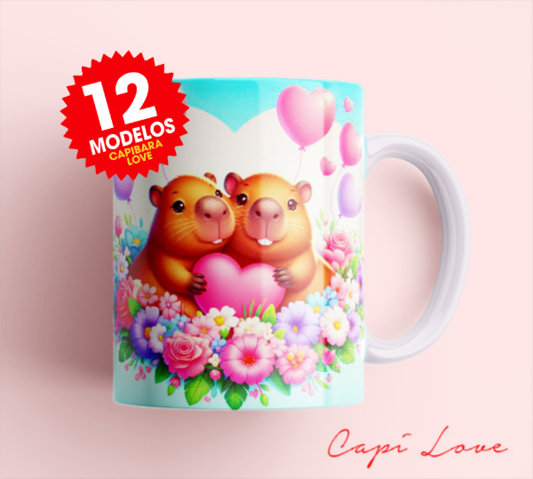Producto - Plantillas Tazas San Valentín Capibara Diseños Sublimar #t632
