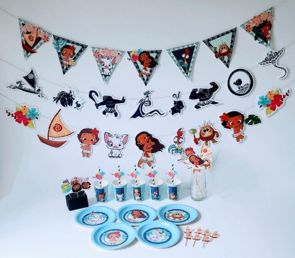 Producto - Moana Cotillón Kit Cumpleaños Completo
