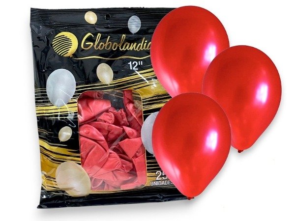 Producto - Globo Globolandia 12" Perlados Rojo x25 u.