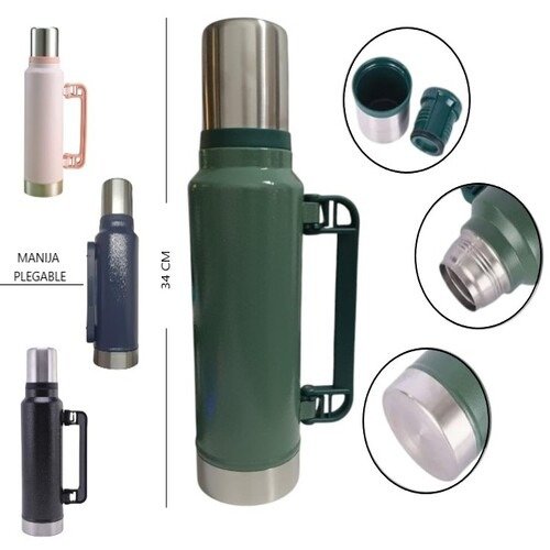 Producto - Termo Acero 1300ml Con Manija Tapón Cebador 360