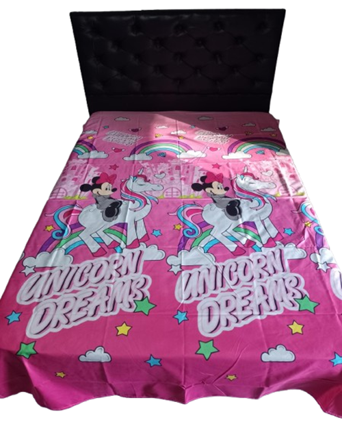 Producto - Juego de Sábanas Twin Infantil "Minnie y Unicornio Dreams" + Bolsito