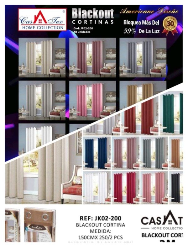 Producto - LINEA BLANCO Cortinas blackout brillosas