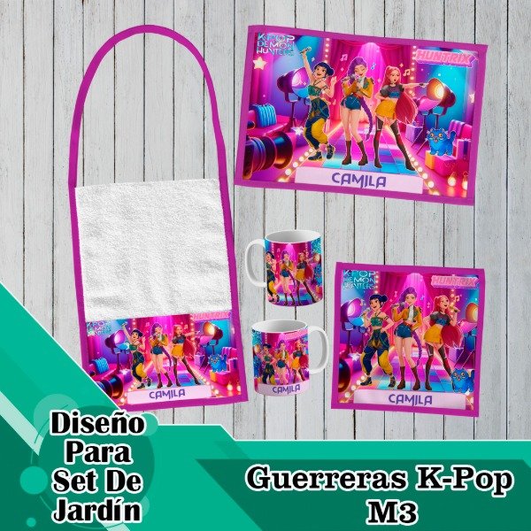 Producto - Diseño Digital / Plantilla Set De Jardin De Guerreras K-Pop Demon Hunters M3