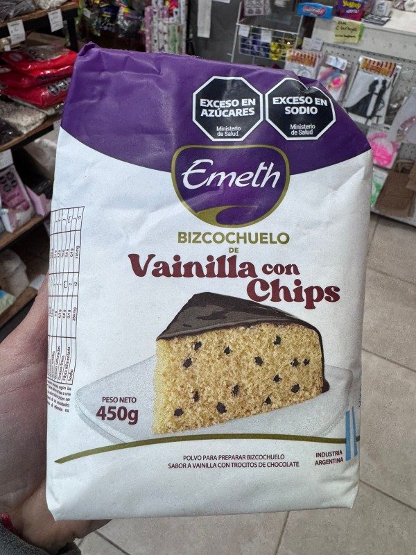 Producto - Premezcla Bizcochuelo vainilla con chip Emeth x 450 gr