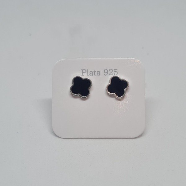 Producto - Aros flor negra BR131