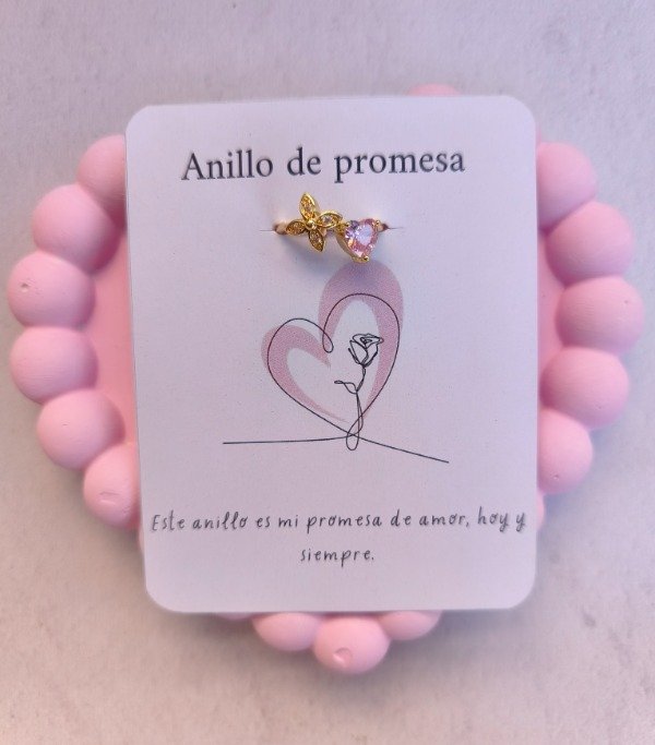 Producto - Anillo dorado Corazón y flor - 2