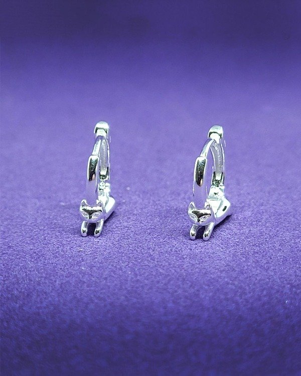 Producto - AR 893 - Aros de Plata 925 - Cubanitos con gatito