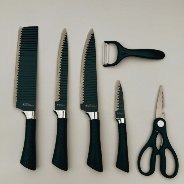 Producto - Juego Set De Cuchillos De Cocina Profesionales Acero Inoxidable Negro - 4