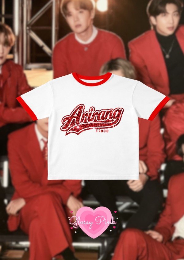 Producto - Baby tee detalles en rojo Arirang - VINILO TEXTIL GLITTER