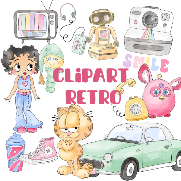 Producto - Clipart Retro - Betty boop y Garfield - Imágenes PNG- RET16