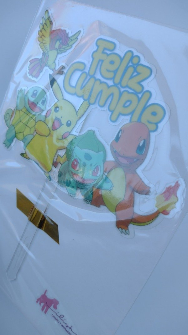 Producto - Topper "Feliz cumple" Pokémon