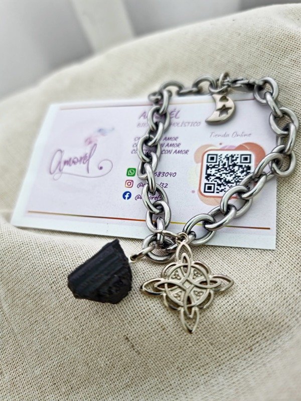 Producto - Pulsera Turmalina y Nudo de Bruja