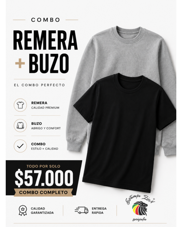 Producto - Combo Remera + Buzo con tu logo