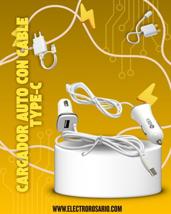 Producto - CARGADOR AUTO CON CABLE TYPE-C