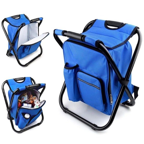 Producto - Silla de Camping con Mochila Plegable Azul