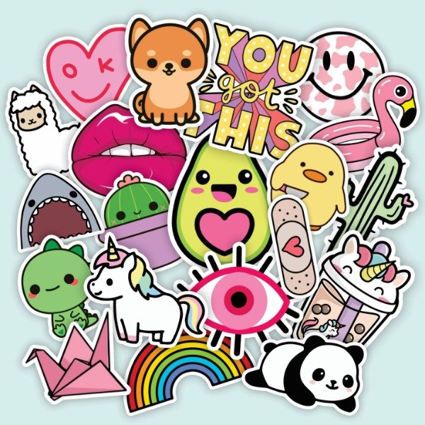 Producto - Pack 20 Stickers Vinilo Uv Premium - Random Kawaii 2