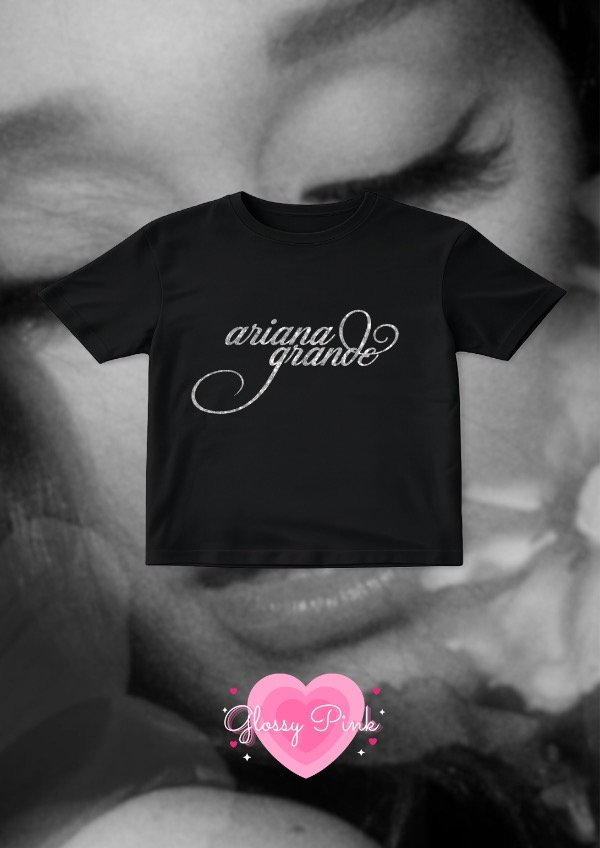 Producto - Baby Tee Ariana Grande - VINILO TEXTIL GLITTER
