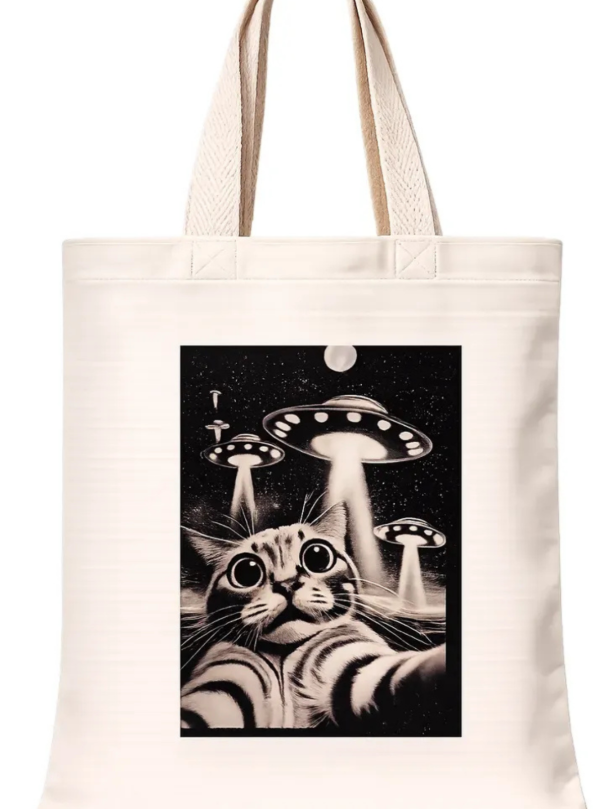 Producto - Tote bag Gato Huyendo de Ovnis
