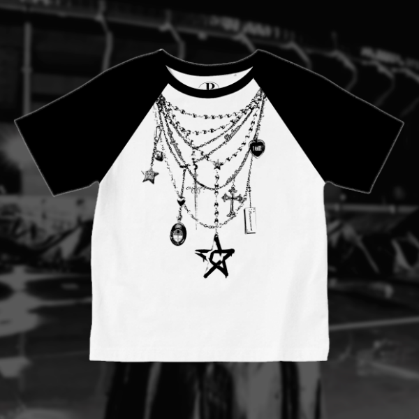 Producto - Baby tee combinada rotas cadenas