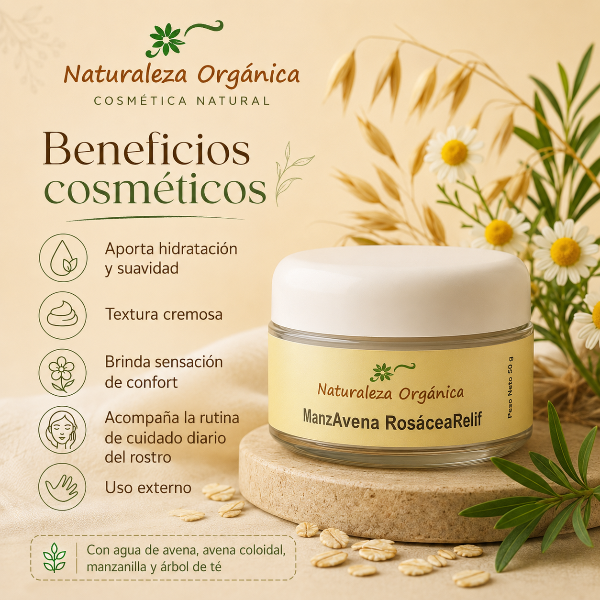 Producto - Crema Natural Manzanilla y Avena ManzAvena Relief Piel Sensible Rostro - 1