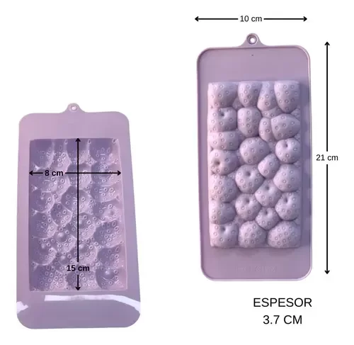 Producto - Molde silicona tableta choco frutillas - 2