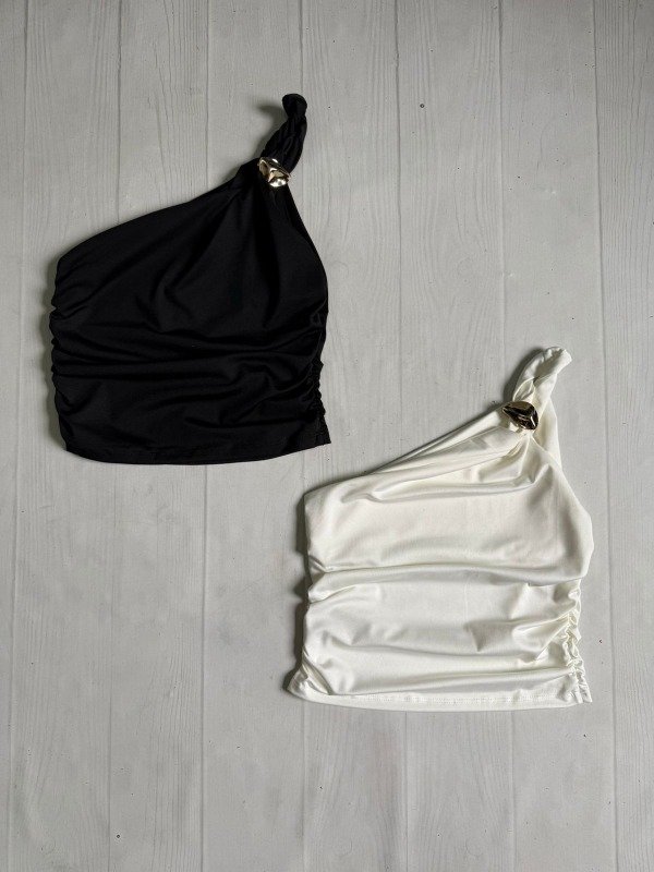 Producto - [5619] Top 1 hombro trapeado ''Stone'' microfibra