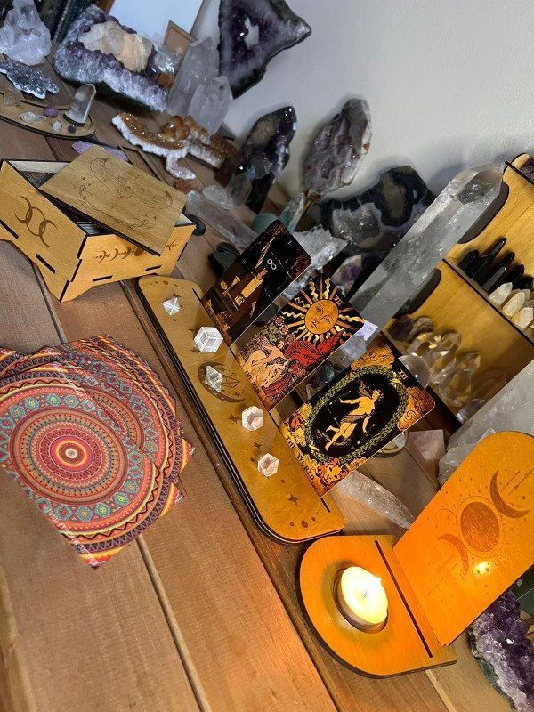 Producto - Set de Tarot y Oráculo Triple Luna - Caja + Porta Cartas + Porta Vela - 1