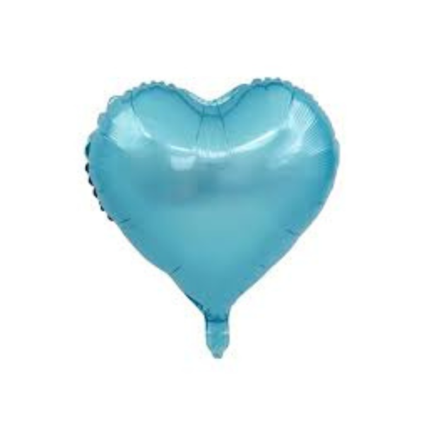 Producto - Globo corazón metalizado 18" (45cm) color aqua x10un