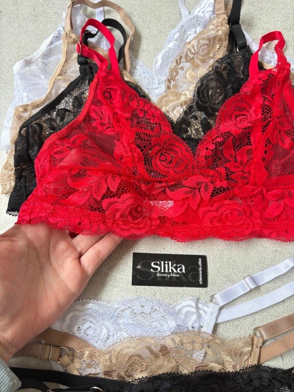 Conjunto bralette de encaje sin aro con colaless regulable — imagen 6