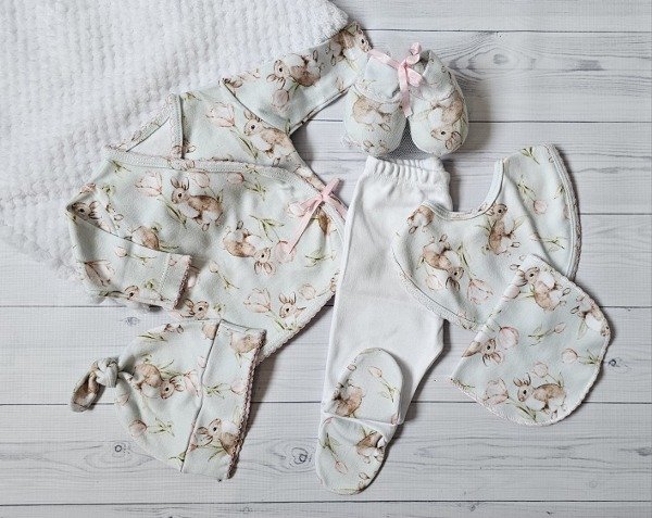 Producto - AJUAR BATITA CONEJITAS AQUA