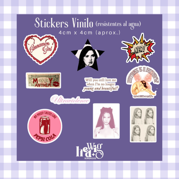 Producto - Pack 10 Stickers Vinilo LANA DEL REY
