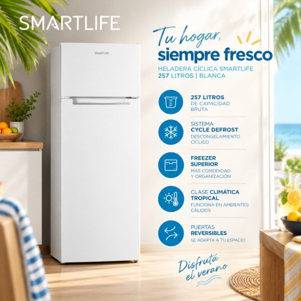 Producto - HELADERA SMARTLIFE 257 LITROS BLANCA
