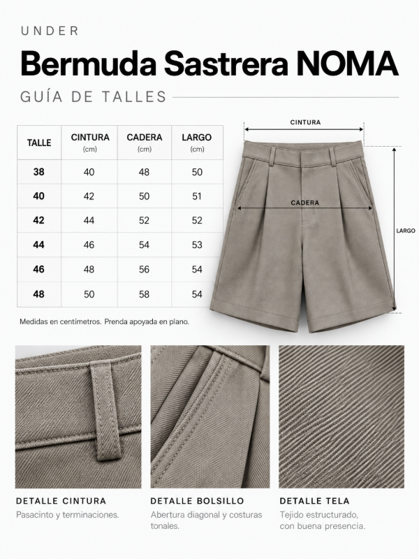 Producto - Bermuda Sastrera NOMA beige - 8