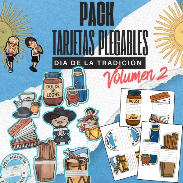 Producto - PACK TARJETAS PLEGABLES. DÍA DE LA TRADICION. VÓLUMEN 2