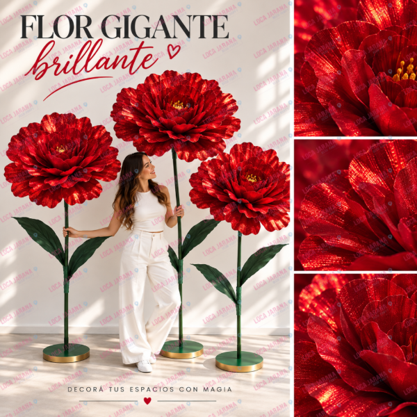 Producto - Flor Brillosa de Tela Gigante - 1