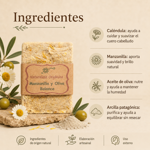 Producto - Champú Sólido Manzanilla y Oliva Balance - para Cabellos Secos - 2