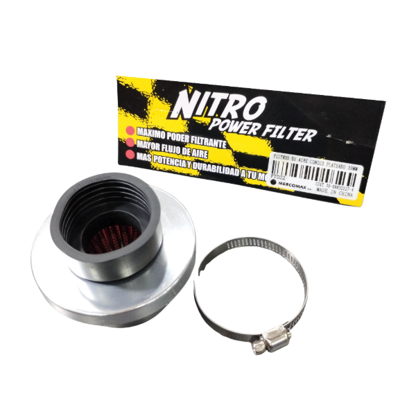 Producto - MOT- FILTRO DE AIRE CONICO PLATEADO 39 MM