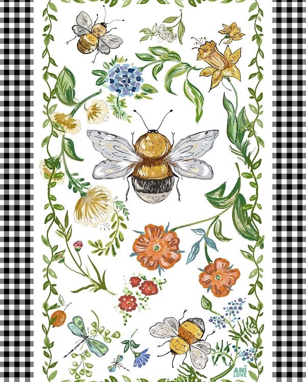 Producto - Repasador Abeja borde Vichy