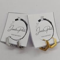 Producto - aros Hexagonales minimalistas dorado