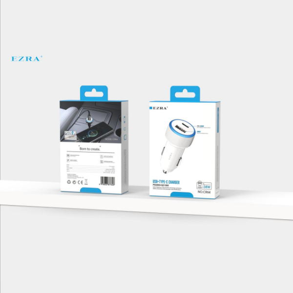 Producto - Cargador de Auto USB+TPC PD20W 38WQ USB-18W . 20WTPC CR64.