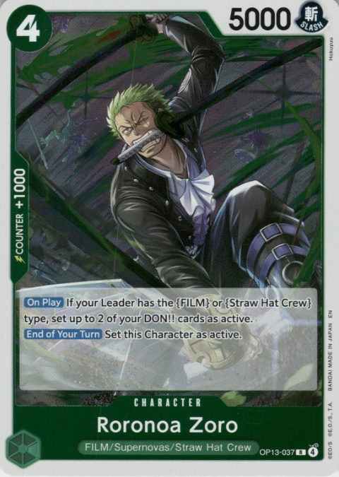Producto - Roronoa Zoro OP13-037 Carrying On His Will FOIL