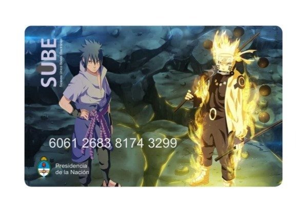 Producto - SUBE Personalizada Naruto x Sasuke