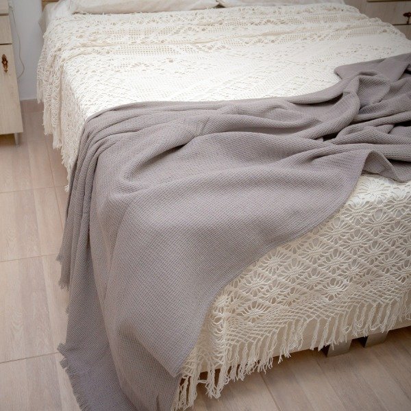 Producto - Pie de cama Wafle Gris Elefante