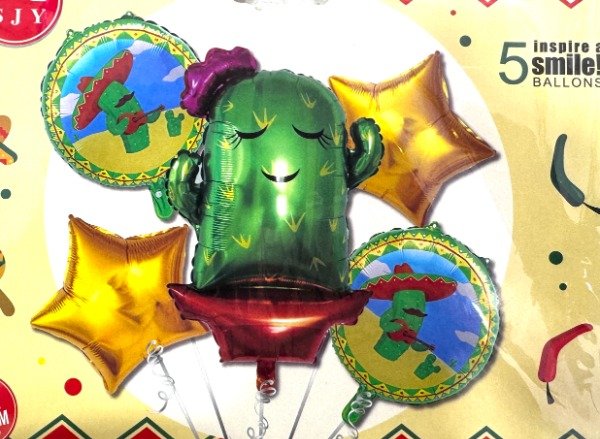 Producto - Set de Globos Cactus Mexicano x5
