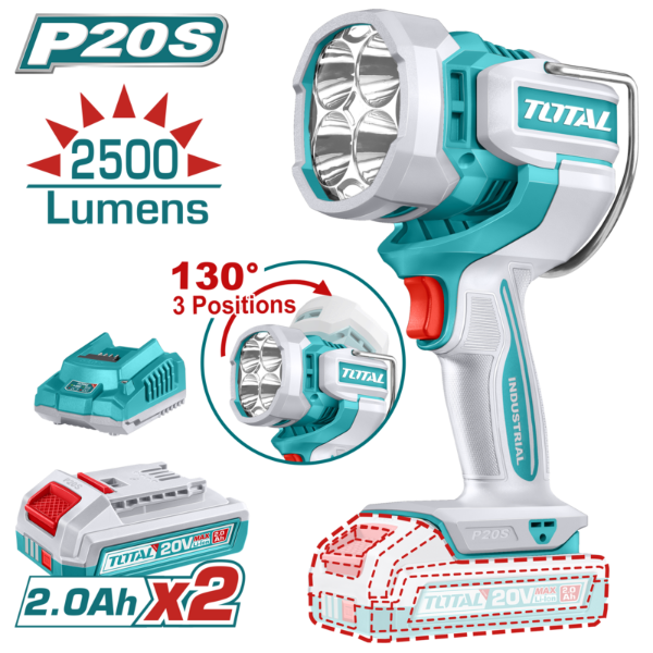 Producto - Lámpara de Trabajo Inalámbrica TOTAL TWLI20887 - 20V - 2500 Lúmenes
